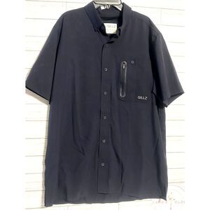 Gillz Navy Fishing Shirt Mens Medium Button Up Hybrid Performance‎ Shield Trail